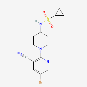 molecular formula C14H17BrN4O2S B6444743 N-[1-(5-bromo-3-cyanopyridin-2-yl)piperidin-4-yl]cyclopropanesulfonamide CAS No. 2549012-59-9