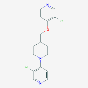 molecular formula C16H17Cl2N3O B6444749 3-chloro-4-(4-{[(3-chloropyridin-4-yl)oxy]methyl}piperidin-1-yl)pyridine CAS No. 2640861-04-5
