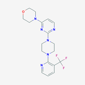 molecular formula C18H21F3N6O B6444757 4-(2-{4-[3-(trifluoromethyl)pyridin-2-yl]piperazin-1-yl}pyrimidin-4-yl)morpholine CAS No. 2549062-98-6