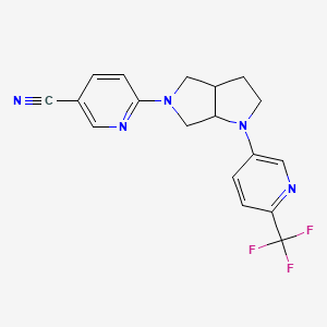 molecular formula C18H16F3N5 B6444767 6-{1-[6-(trifluoromethyl)pyridin-3-yl]-octahydropyrrolo[3,4-b]pyrrol-5-yl}pyridine-3-carbonitrile CAS No. 2640954-50-1