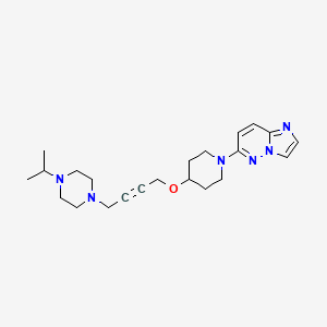 molecular formula C22H32N6O B6444773 1-{4-[(1-{imidazo[1,2-b]pyridazin-6-yl}piperidin-4-yl)oxy]but-2-yn-1-yl}-4-(propan-2-yl)piperazine CAS No. 2549036-95-3