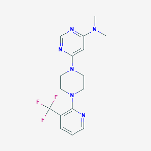 molecular formula C16H19F3N6 B6444794 N,N-dimethyl-6-{4-[3-(trifluoromethyl)pyridin-2-yl]piperazin-1-yl}pyrimidin-4-amine CAS No. 2548978-36-3