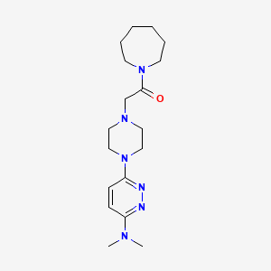 molecular formula C18H30N6O B6444804 1-(azepan-1-yl)-2-{4-[6-(dimethylamino)pyridazin-3-yl]piperazin-1-yl}ethan-1-one CAS No. 2640873-60-3