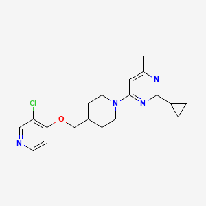 molecular formula C19H23ClN4O B6444812 4-(4-{[(3-chloropyridin-4-yl)oxy]methyl}piperidin-1-yl)-2-cyclopropyl-6-methylpyrimidine CAS No. 2640968-99-4