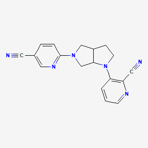 molecular formula C18H16N6 B6444819 3-[5-(5-cyanopyridin-2-yl)-octahydropyrrolo[3,4-b]pyrrol-1-yl]pyridine-2-carbonitrile CAS No. 2640885-68-1