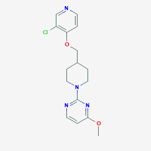 molecular formula C16H19ClN4O2 B6444847 2-(4-{[(3-chloropyridin-4-yl)oxy]methyl}piperidin-1-yl)-4-methoxypyrimidine CAS No. 2640967-38-8