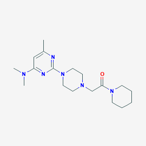 molecular formula C18H30N6O B6444852 2-{4-[4-(dimethylamino)-6-methylpyrimidin-2-yl]piperazin-1-yl}-1-(piperidin-1-yl)ethan-1-one CAS No. 2640959-70-0