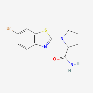 molecular formula C12H12BrN3OS B6444858 1-(6-bromo-1,3-benzothiazol-2-yl)pyrrolidine-2-carboxamide CAS No. 2548978-46-5