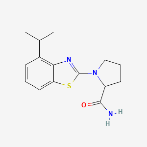 molecular formula C15H19N3OS B6444868 1-[4-(propan-2-yl)-1,3-benzothiazol-2-yl]pyrrolidine-2-carboxamide CAS No. 2548978-83-0