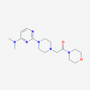 molecular formula C16H26N6O2 B6444870 2-{4-[4-(dimethylamino)pyrimidin-2-yl]piperazin-1-yl}-1-(morpholin-4-yl)ethan-1-one CAS No. 2640822-48-4