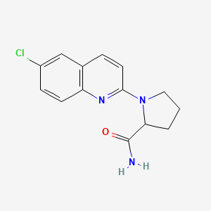 molecular formula C14H14ClN3O B6444878 1-(6-chloroquinolin-2-yl)pyrrolidine-2-carboxamide CAS No. 2548981-49-1