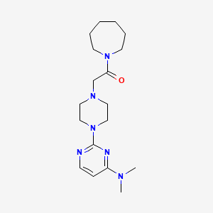 molecular formula C18H30N6O B6444889 1-(azepan-1-yl)-2-{4-[4-(dimethylamino)pyrimidin-2-yl]piperazin-1-yl}ethan-1-one CAS No. 2640895-88-9