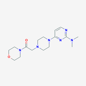 molecular formula C16H26N6O2 B6444897 2-{4-[2-(dimethylamino)pyrimidin-4-yl]piperazin-1-yl}-1-(morpholin-4-yl)ethan-1-one CAS No. 2640961-59-5