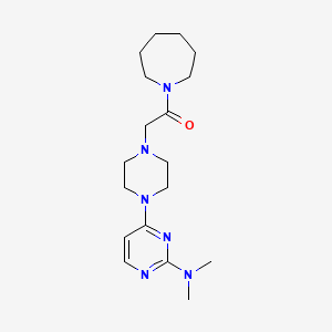 molecular formula C18H30N6O B6444901 1-(azepan-1-yl)-2-{4-[2-(dimethylamino)pyrimidin-4-yl]piperazin-1-yl}ethan-1-one CAS No. 2427044-09-3