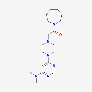 molecular formula C18H30N6O B6444907 1-(azepan-1-yl)-2-{4-[6-(dimethylamino)pyrimidin-4-yl]piperazin-1-yl}ethan-1-one CAS No. 2640959-57-3