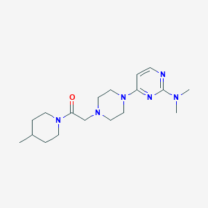 molecular formula C18H30N6O B6444925 2-{4-[2-(dimethylamino)pyrimidin-4-yl]piperazin-1-yl}-1-(4-methylpiperidin-1-yl)ethan-1-one CAS No. 2193959-76-9