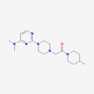 molecular formula C18H30N6O B6444936 2-{4-[4-(dimethylamino)pyrimidin-2-yl]piperazin-1-yl}-1-(4-methylpiperidin-1-yl)ethan-1-one CAS No. 2640889-44-5