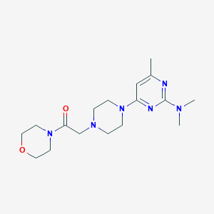 2-{4-[2-(dimethylamino)-6-methylpyrimidin-4-yl]piperazin-1-yl}-1-(morpholin-4-yl)ethan-1-one
