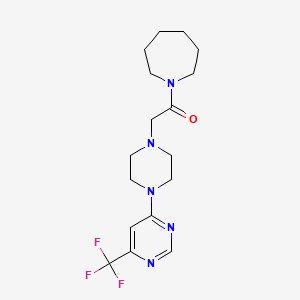 molecular formula C17H24F3N5O B6444956 1-(azepan-1-yl)-2-{4-[6-(trifluoromethyl)pyrimidin-4-yl]piperazin-1-yl}ethan-1-one CAS No. 2640967-83-3