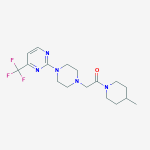 molecular formula C17H24F3N5O B6444965 1-(4-methylpiperidin-1-yl)-2-{4-[4-(trifluoromethyl)pyrimidin-2-yl]piperazin-1-yl}ethan-1-one CAS No. 2640959-71-1