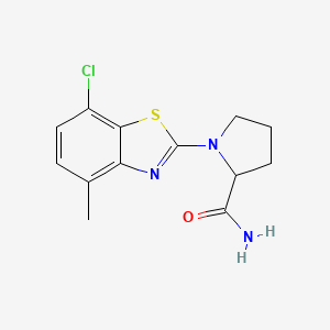 molecular formula C13H14ClN3OS B6444977 1-(7-chloro-4-methyl-1,3-benzothiazol-2-yl)pyrrolidine-2-carboxamide CAS No. 2548979-35-5