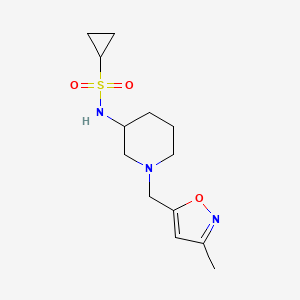 molecular formula C13H21N3O3S B6445006 N-{1-[(3-methyl-1,2-oxazol-5-yl)methyl]piperidin-3-yl}cyclopropanesulfonamide CAS No. 2640961-60-8