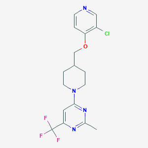 molecular formula C17H18ClF3N4O B6445036 4-(4-{[(3-chloropyridin-4-yl)oxy]methyl}piperidin-1-yl)-2-methyl-6-(trifluoromethyl)pyrimidine CAS No. 2640829-12-3