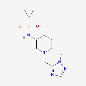 molecular formula C12H21N5O2S B6445061 N-{1-[(1-methyl-1H-1,2,4-triazol-5-yl)methyl]piperidin-3-yl}cyclopropanesulfonamide CAS No. 2640818-29-5