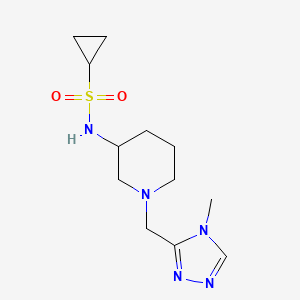 molecular formula C12H21N5O2S B6445069 N-{1-[(4-methyl-4H-1,2,4-triazol-3-yl)methyl]piperidin-3-yl}cyclopropanesulfonamide CAS No. 2640959-83-5