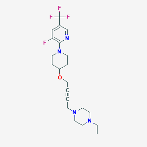 molecular formula C21H28F4N4O B6445082 1-ethyl-4-[4-({1-[3-fluoro-5-(trifluoromethyl)pyridin-2-yl]piperidin-4-yl}oxy)but-2-yn-1-yl]piperazine CAS No. 2549064-44-8