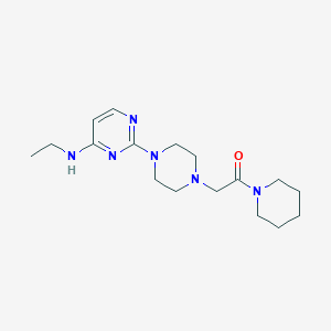 molecular formula C17H28N6O B6445089 2-{4-[4-(ethylamino)pyrimidin-2-yl]piperazin-1-yl}-1-(piperidin-1-yl)ethan-1-one CAS No. 2640865-86-5