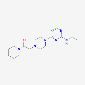 molecular formula C17H28N6O B6445095 2-{4-[2-(ethylamino)pyrimidin-4-yl]piperazin-1-yl}-1-(piperidin-1-yl)ethan-1-one CAS No. 2640881-59-8