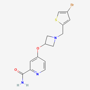 molecular formula C14H14BrN3O2S B6445097 4-({1-[(4-bromothiophen-2-yl)methyl]azetidin-3-yl}oxy)pyridine-2-carboxamide CAS No. 2640964-13-0