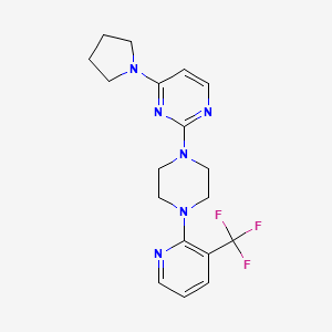4-(pyrrolidin-1-yl)-2-{4-[3-(trifluoromethyl)pyridin-2-yl]piperazin-1-yl}pyrimidine
