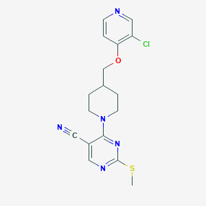 molecular formula C17H18ClN5OS B6445116 4-(4-{[(3-chloropyridin-4-yl)oxy]methyl}piperidin-1-yl)-2-(methylsulfanyl)pyrimidine-5-carbonitrile CAS No. 2640960-17-2
