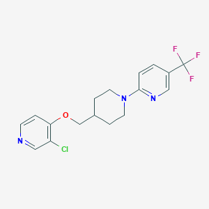 molecular formula C17H17ClF3N3O B6445132 2-(4-{[(3-chloropyridin-4-yl)oxy]methyl}piperidin-1-yl)-5-(trifluoromethyl)pyridine CAS No. 2640834-87-1