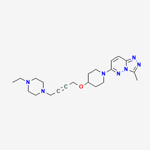 molecular formula C21H31N7O B6445143 1-ethyl-4-{4-[(1-{3-methyl-[1,2,4]triazolo[4,3-b]pyridazin-6-yl}piperidin-4-yl)oxy]but-2-yn-1-yl}piperazine CAS No. 2549011-40-5