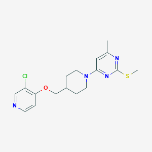 molecular formula C17H21ClN4OS B6445152 4-(4-{[(3-chloropyridin-4-yl)oxy]methyl}piperidin-1-yl)-6-methyl-2-(methylsulfanyl)pyrimidine CAS No. 2640975-34-2