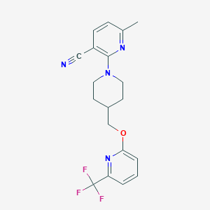molecular formula C19H19F3N4O B6445160 6-methyl-2-[4-({[6-(trifluoromethyl)pyridin-2-yl]oxy}methyl)piperidin-1-yl]pyridine-3-carbonitrile CAS No. 2640880-89-1