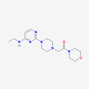molecular formula C16H26N6O2 B6445182 2-{4-[4-(ethylamino)pyrimidin-2-yl]piperazin-1-yl}-1-(morpholin-4-yl)ethan-1-one CAS No. 2640964-29-8