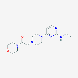 molecular formula C16H26N6O2 B6445187 2-{4-[2-(ethylamino)pyrimidin-4-yl]piperazin-1-yl}-1-(morpholin-4-yl)ethan-1-one CAS No. 2640882-56-8