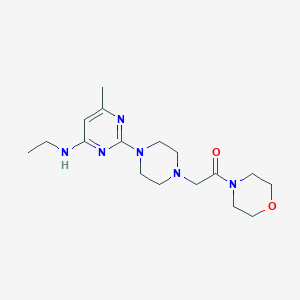 molecular formula C17H28N6O2 B6445196 2-{4-[4-(ethylamino)-6-methylpyrimidin-2-yl]piperazin-1-yl}-1-(morpholin-4-yl)ethan-1-one CAS No. 2640818-27-3