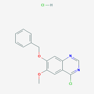 molecular formula C16H14Cl2N2O2 B064452 7-Benzyloxy-4-chloro-6-methoxy-quinazoline hydrochloride CAS No. 193001-44-4