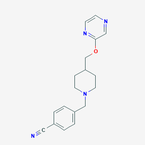 molecular formula C18H20N4O B6445209 4-({4-[(pyrazin-2-yloxy)methyl]piperidin-1-yl}methyl)benzonitrile CAS No. 2549026-71-1