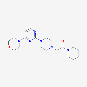 molecular formula C19H30N6O2 B6445227 2-{4-[4-(morpholin-4-yl)pyrimidin-2-yl]piperazin-1-yl}-1-(piperidin-1-yl)ethan-1-one CAS No. 2640896-26-8