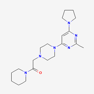 molecular formula C20H32N6O B6445242 2-{4-[2-methyl-6-(pyrrolidin-1-yl)pyrimidin-4-yl]piperazin-1-yl}-1-(piperidin-1-yl)ethan-1-one CAS No. 2640818-52-4
