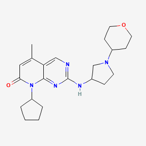 molecular formula C22H31N5O2 B6445262 8-cyclopentyl-5-methyl-2-{[1-(oxan-4-yl)pyrrolidin-3-yl]amino}-7H,8H-pyrido[2,3-d]pyrimidin-7-one CAS No. 2640818-61-5