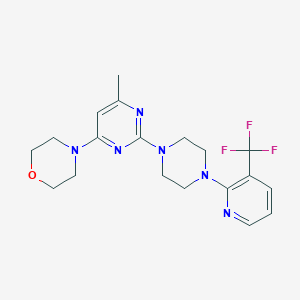 molecular formula C19H23F3N6O B6445263 4-(6-methyl-2-{4-[3-(trifluoromethyl)pyridin-2-yl]piperazin-1-yl}pyrimidin-4-yl)morpholine CAS No. 2548994-22-3