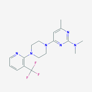 molecular formula C17H21F3N6 B6445268 N,N,4-trimethyl-6-{4-[3-(trifluoromethyl)pyridin-2-yl]piperazin-1-yl}pyrimidin-2-amine CAS No. 2549053-91-8