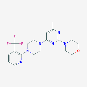 molecular formula C19H23F3N6O B6445273 4-(4-methyl-6-{4-[3-(trifluoromethyl)pyridin-2-yl]piperazin-1-yl}pyrimidin-2-yl)morpholine CAS No. 2549026-77-7